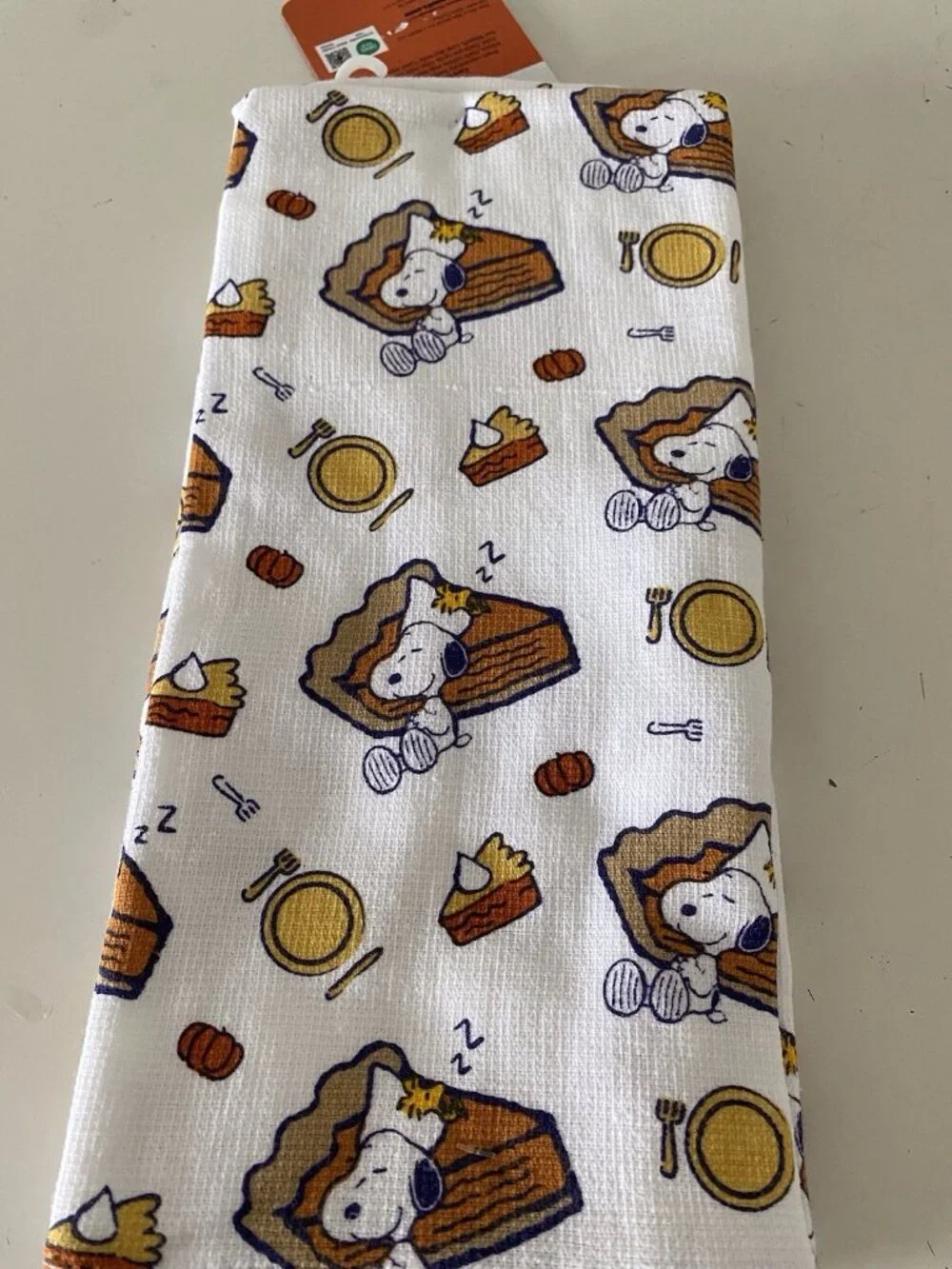 2 Pk Peanuts Snoopy Chef Autumn Fall Pumpkin Pie Kitchen Towels 18” X 28” NEW